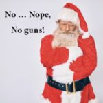 cartoon of Santa against guns