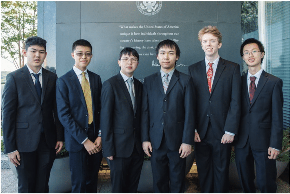 photo of the US 2019 Mathematics Olympiad team